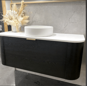 Bondi Curve Wall Hung Vanity – Black Oak – 1200mm | BO1200B