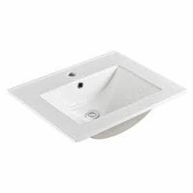 Ceramic Top for Bathroom Vanity Single Bowl 1 Tap hole 1 Overflow Hole Narrow – 610x370x180mm | PC6036