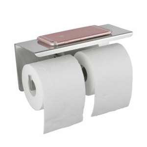 Chrome Double Toilet Paper Holder with Cover