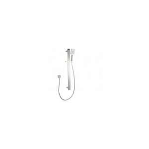 Square Chrome Sliding Shower Rail with 3 Mode Handheld Shower Wall Connector Set