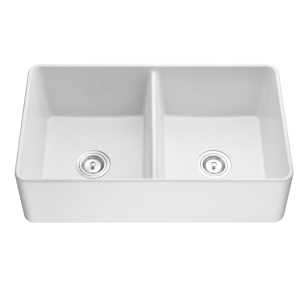 Quartz Butlers Sink – Double Bowl – Matt
  White – 838x482x262mm | QKS8348D-MW