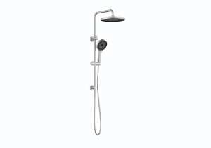 The Gabe Twin Shower on rail – Brushed Nickel