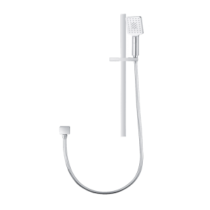 3 Functions Square Chrome Hand held Shower Set With Rail