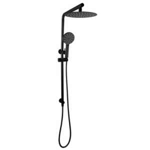 10 inch Right Angle Round Matte Black Shower Station Top Inlet