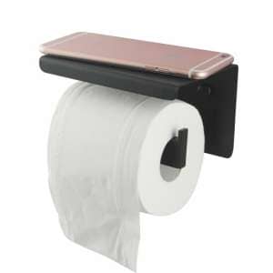 Ivano Black Toilet Paper Holder with Cover