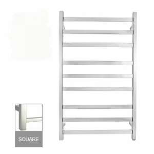Square Chrome Electric Heated Towel Rack
  – 9 Bars – 600mm | CH09.S.HTR