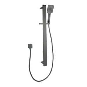 Bellino Gun Metal Grey Square Handheld Shower Rail Set | SR49.06