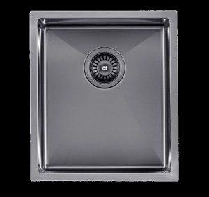 1.2mm Handmade Top/Undermount Single Bowl
  Kitchen Sink – Gun Metal Grey – 390x450x215mm | TWM12B