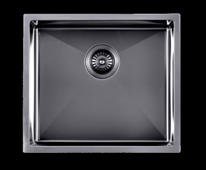 1.2mm Handmade Top/Undermount Single Bowl
  Kitchen/Laundry Sink – Gun Metal Grey – 510x450x230mm | TWM5B