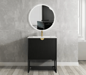 Freestanding Matte Black Vanity – 750x460x550mm | LXMA75B-F