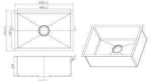 Single Bowl Sink – Gunmetal Black –  650x450x220mm | CJ-SINK-3N-GB