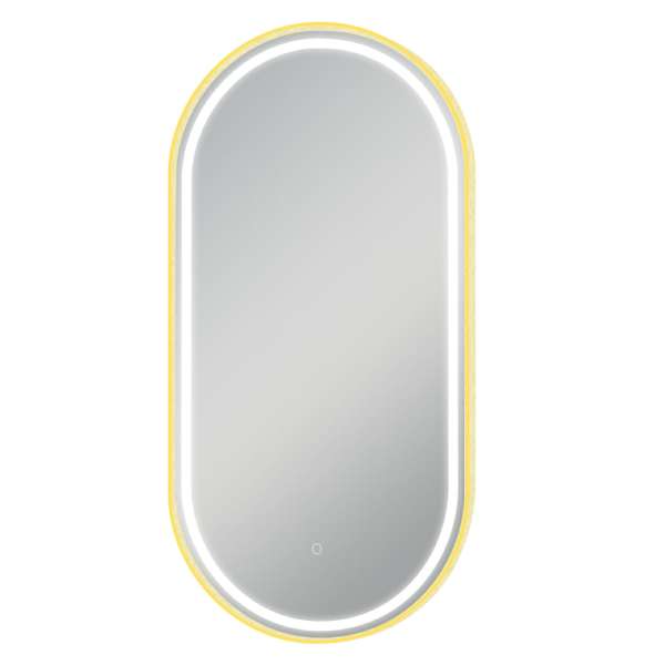 Brushed Gold Oval Framed LED Mirror - Kora2-BG