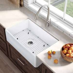 Fermentale Ceramic Kitchen Sink – Single
 Bowl – Gloss White – 840x550x250mm | KCSS840