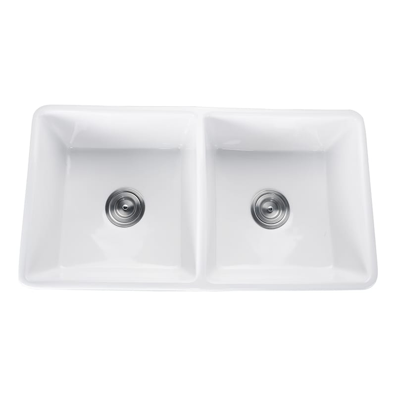 Fermentale Ceramic Kitchen Sink - Double Bowl - Gloss White ...