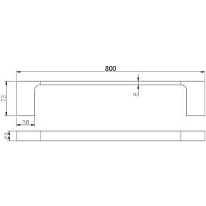 Eden Single Towel Rail 800 mm – Matt Black | 5601-800-MB