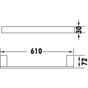 Rosa Towel Rail 610 mm – Mirror Polish | 6408-610