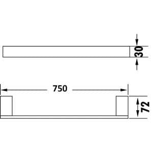 Rosa Towel Rail 810 mm – Matt Black | 6408-750-B