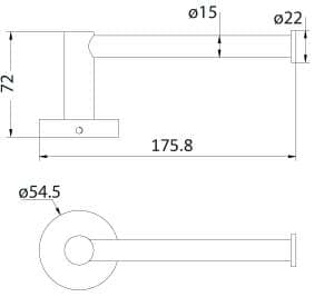 Otus L-Shaped Toilet Roll Holder – Gunmetal | 8116A-GM
