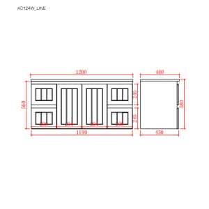 Acacia Shaker Wall Hung Vanity – Single Bowl – Matte White – 1200mm | AC124W-MW