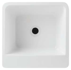 Freestanding Pedestal Acrylic Basin –  Gloss White – Square – 390mm | AVFA3939GW
