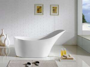 Bevel Freestanding Bathtub – Gloss White
 – No Overflow – 1400mm | BBT1400-NF