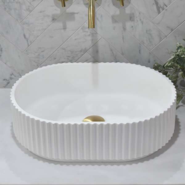 CSB716 MW enflair Stadio groove fluted basin matte white top angled scaled 1