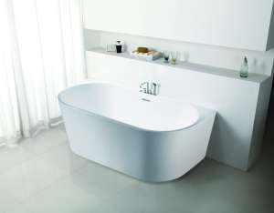 Elivia Back to Wall Bathtub – Gloss White
 – Overflow – 1700mm | ELBT1690-OF