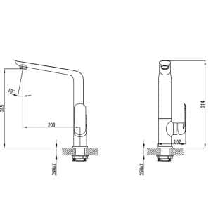 Kara Sink Mixer – Chrome & White | HYB11-101CW