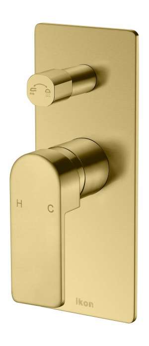 Flores Wall Mixer With Diverter – Brushed Gold | HYB135-501BG
