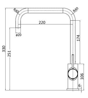 Hali Square Neck Sink Mixer – Brushed Nickel | HYB88-102BN