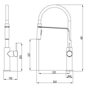 Hali Multifunction Sink Mixer – Matt Black | HYB88-103MB