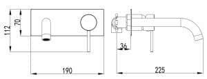 Hali Wall Basin Mixer Curved Spout – Matt Black | HYB88-602MB