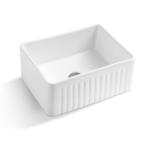 Fermentale Ceramic Kitchen Sink – Single
  Bowl – Gloss White – 615x455x256mm | KCSS610