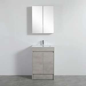Nova Plywood Shaving Cabinet  – Concrete Grey – 600x750x155mm | NCSV600