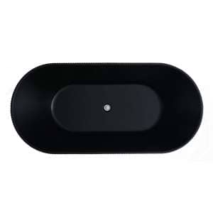 Ally Groove – Oval  Freestanding Bathtub – Matt Black – 1500mm | AGV1500MB