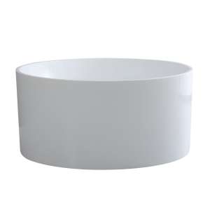 Como  Round Freestanding Bathtub – Matt White – Overflow – 1280mm | CO1280MW-OF