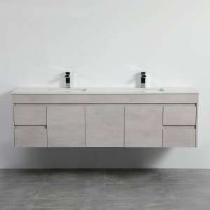 Nova Plywood Wall Hung Vanity – Concrete
  Grey – 1800mm | NC184WH