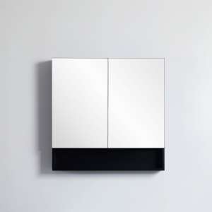 Fremantle Shaving Cabinet – Two Doors –
  Matt Black – 750x750x155mm | FMBSV750