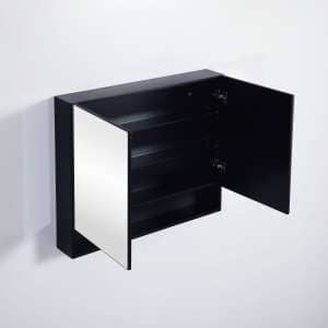 Fremantle Shaving Cabinet – Two Doors –
  Matt Black – 900x750x155mm | FMBSV900