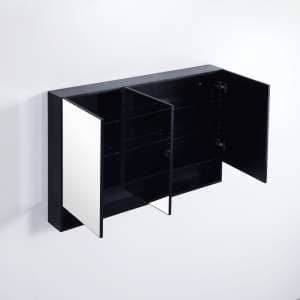 Fremantle Shaving Cabinet – Three Doors –
  Matt Black – 1200x750x155mm | FMBSV1200
