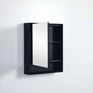 Petra Shaving Cabinet – Double Doors – Matt Black – 600x750x155mm | PESV600