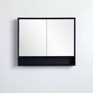 Petra Shaving Cabinet – Double Doors – Matt Black – 900x750x155mm | PESV900