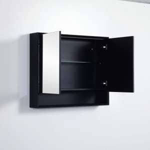 Petra Shaving Cabinet – Double Doors – Matt Black – 900x750x155mm | PESV900