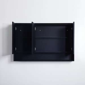 Petra Shaving Cabinet – Three Doors – Matt Black – 1198x750x155mm | PESV1200