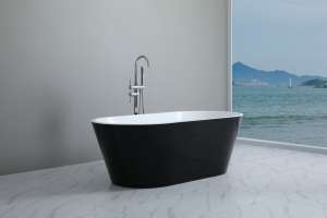 Ovia Freestanding Bathtub – Gloss
 Black/White –  – 1700mm | OBT1700B