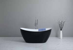 Evie Freestanding Bathtub – Gloss Black –
  No Overflow – 1500mm | EBT1500B