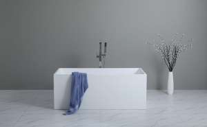 Theo Back to Wall Bathtub – Gloss White –
  No Overflow – 1000mm | THBT1000-NF