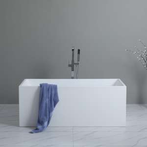 Theo Back to Wall Bathtub – Gloss White –
  No Overflow – 1300mm | THBT1300-NF
