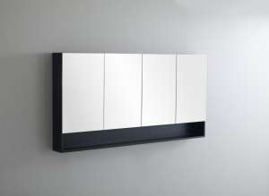 Fremantle Shaving Cabinet – Four Doors –
  Matt Black – 1500x750x155mm | FMBSV1500