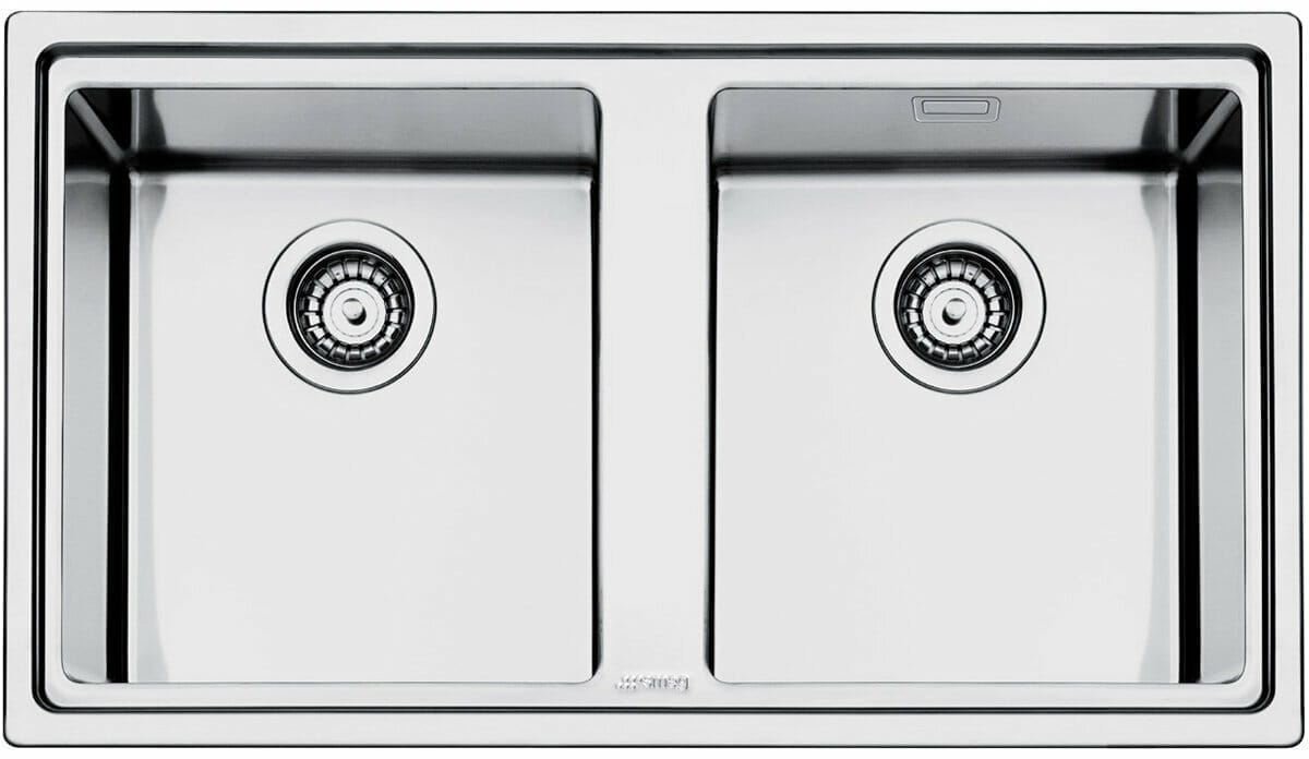 Smeg Stainless Steel Double Bowl Sink - 868x508x200mm | LD862A